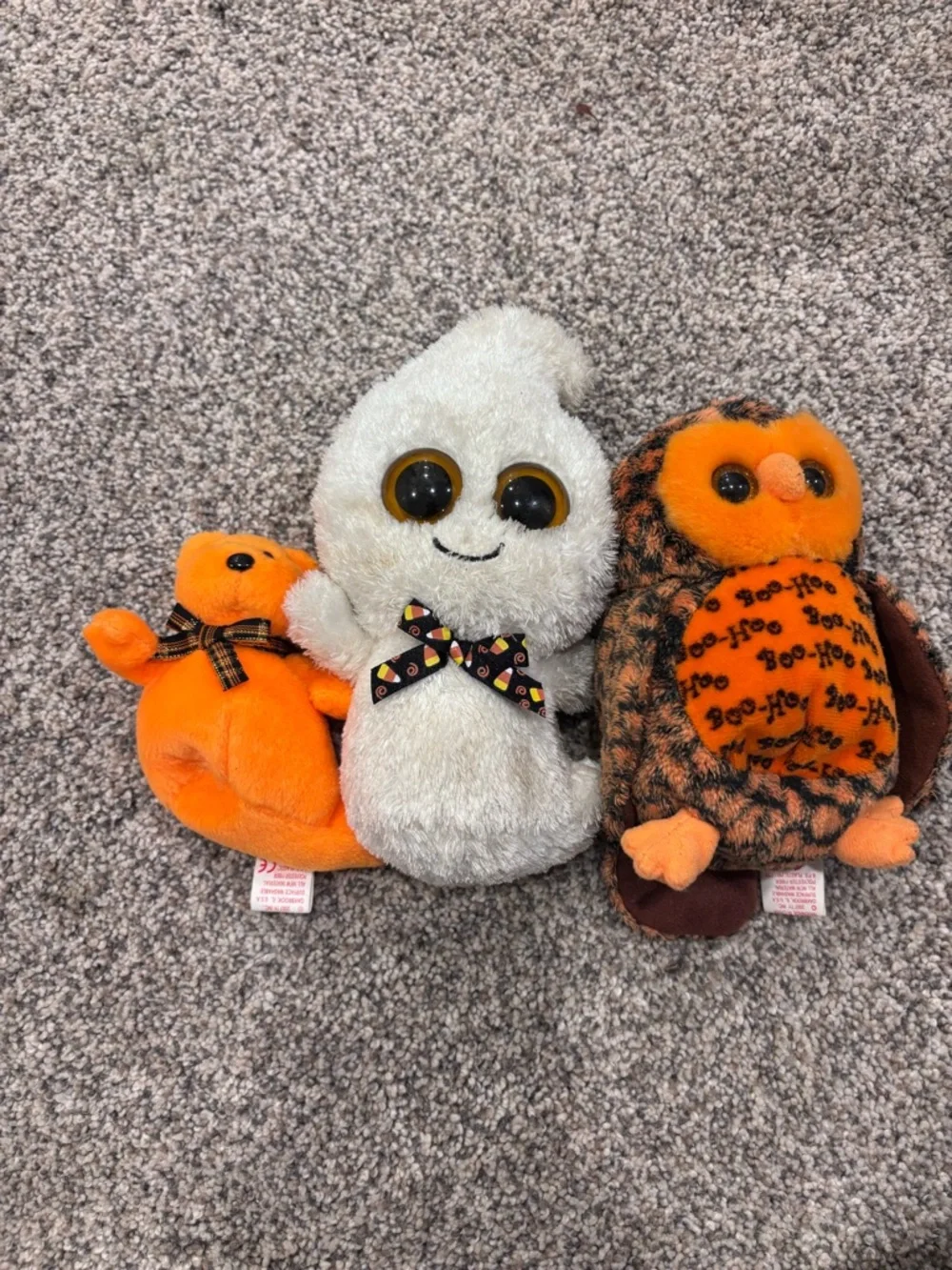 Ty Halloween Plush Trio - Orange & White